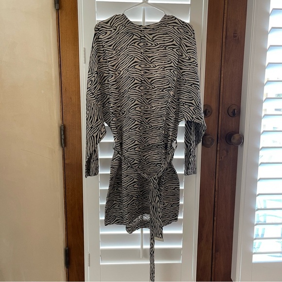 Nanushka Hierro Zebra Print Long Sleeve Minidress, Small - Picture 8 of 14